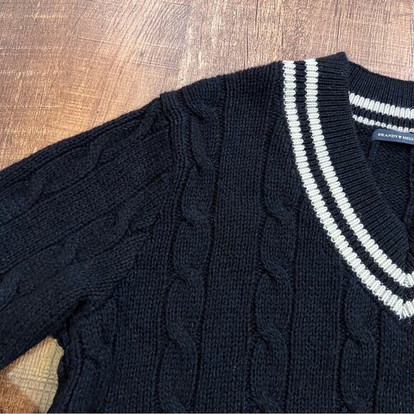 Brandy Melville Nikki Heavy Wool Stripe Sweater Tennis Cable Knit One Size - Picture 5 of 8
